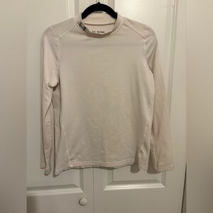 Under Armour Cream and Gray Long Sleeve Top